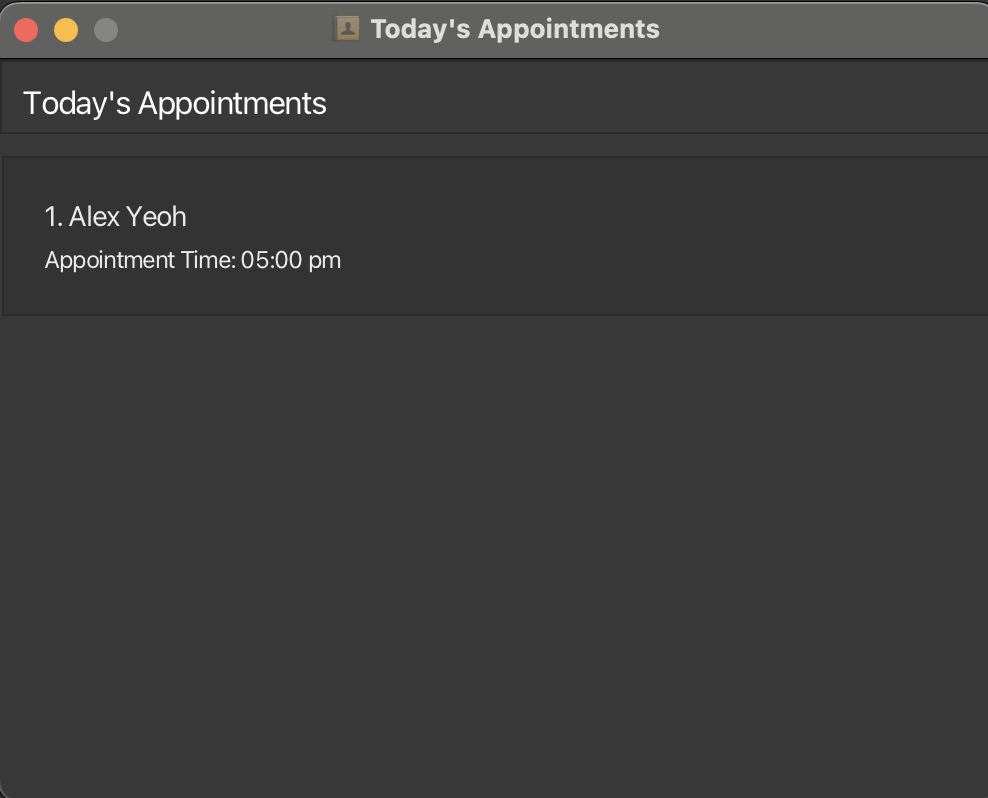 appointment popup